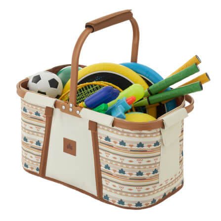 ตะกร้าแคมป์ปิ้ง LOGOS FOLDABLE BASKET (NAVAJO) พับได้_2