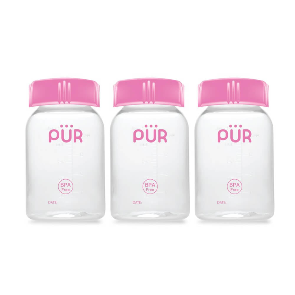 ขวดเก็บน้ำนม PUR สีชมพู (แพ็ค 3)