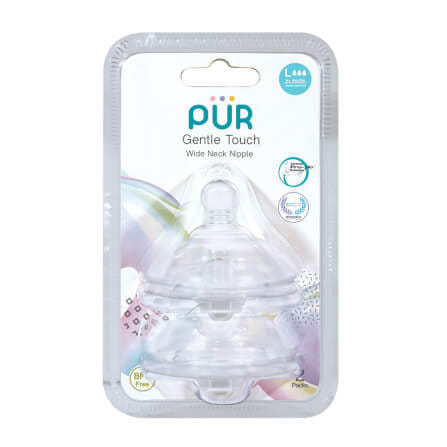 จุกนม PUR รุ่ม GENTLE TOUCH คอกว้าง ขนาด L (6 เดือนขึ้นไป แพ็ค 2 ชิ้น)_0