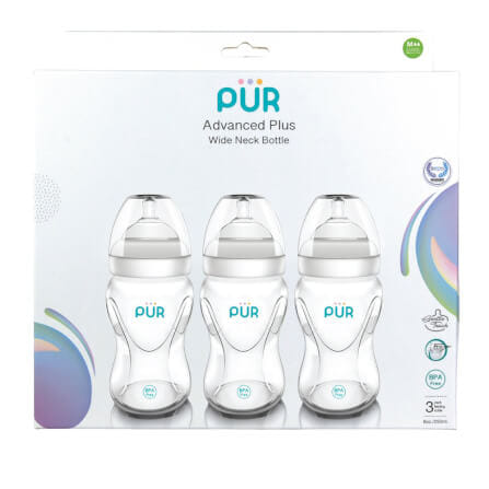 ขวดนม PUR ADVANCED WIDE NECK ขนาด 8 ออนซ์/150 มล. (แพ็ค 3)_2