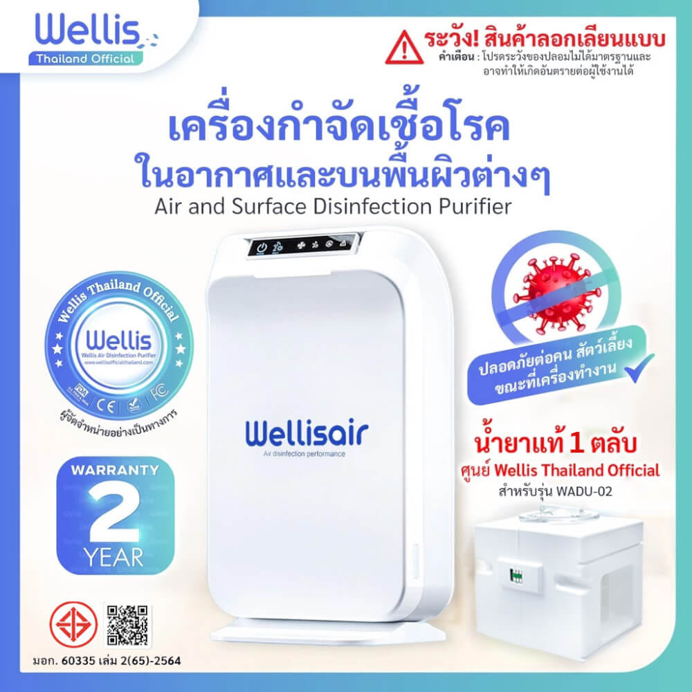 เครื่องฟอกอากาศ WELLIS AIR & SURFACE DISINFECTION PURIFIER แถมฟรี! น้ำยาแท้ศูนย์ WELLIS 4 ตลับ_2