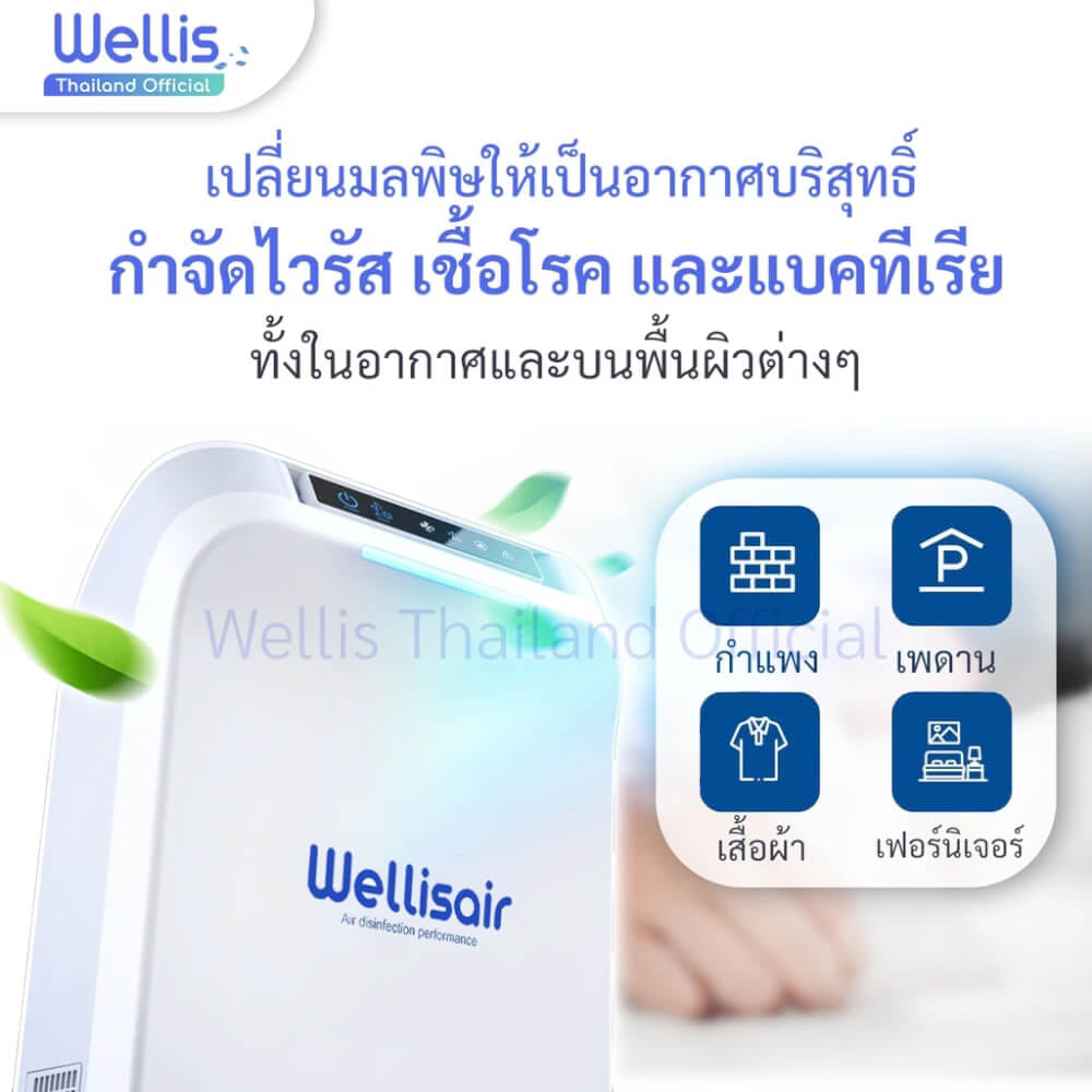 เครื่องฟอกอากาศ WELLIS AIR & SURFACE DISINFECTION PURIFIER แถมฟรี! น้ำยาแท้ศูนย์ WELLIS 4 ตลับ_8