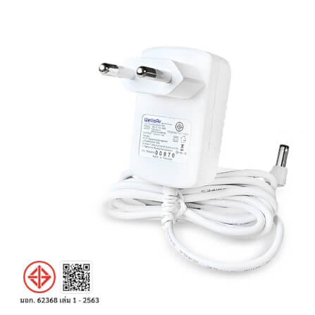 อะแดปเตอร์แปลงไฟ SWITCHING ADAPTER WELLIS AIR  AC-DC 12V 1A ใช้กับ WELLIS AIR รุ่น WADU-02 - ประกันศูนย์ WELLIS ไทย 1 ปี_0