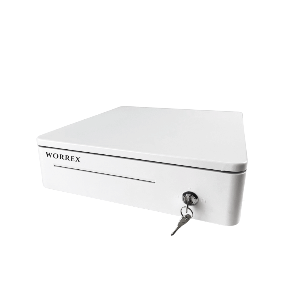 ลิ้นชักเก็บเงิน WORREX รุ่น W-330R1 สีขาว 4 ช่องแบงค์ 6 ช่องเหรียญ RJ11 12/24V_2