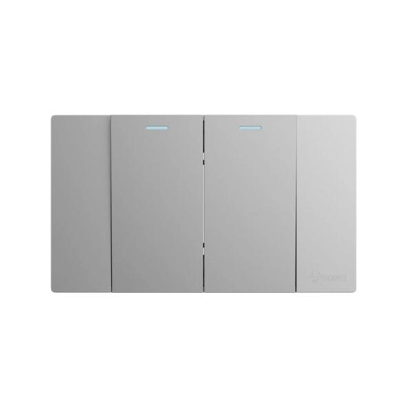 ชุดสวิตช์ 1 ทาง 2 ช่อง GONEO รุ่น PIANO SONATA G25-K211-MGY สีเทา MOON SHADOW GRAY_0