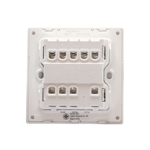 ชุดสวิตช์ 2 ทาง 3 ช่อง GONEO รุ่น BUTTERFLY G56-K312-RWH สีขาว ร็อคไวท์_3