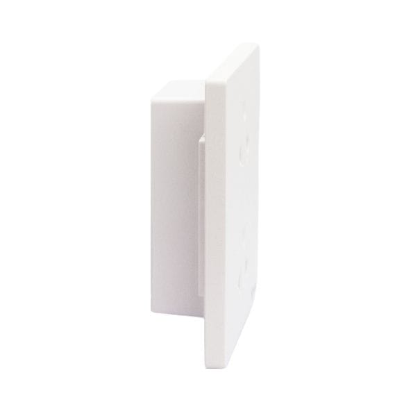 ชุดเต้ารับคู่ 3 ขา 2 ช่อง GONEO รุ่น BUTTERFLY G56-Z233-RWH สีขาว ร็อคไวท์_4