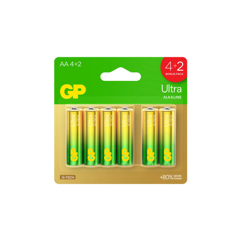 ถ่านอัลคาไลน์ GP BATTERY ULTRA ALKALINE AA 4+2 1 กล่อง (10 แพ็ค)_1