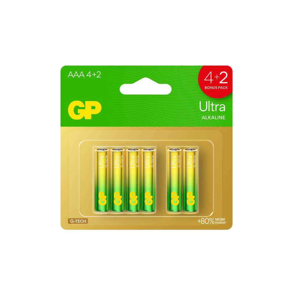 ถ่านอัลคาไลน์ GP BATTERY ULTRA ALKALINE AAA 4+2 1 กล่อง (10 แพ็ค)_1