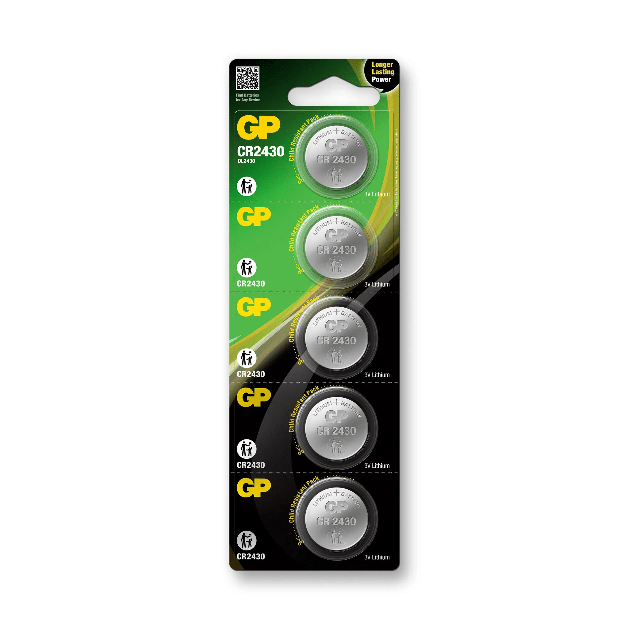 ถ่านกระดุม GP BATTERY LITHIUM NO 2430 X 5 ถ่านกระดุม แพ็ค 5 ก้อน_1