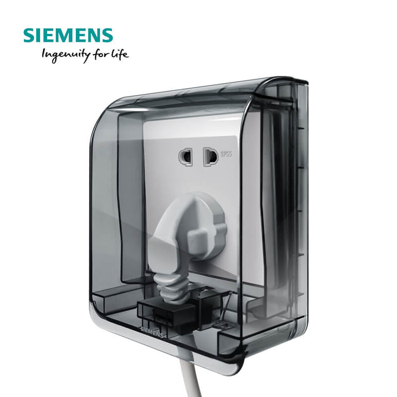 ฝากันน้ำสำหรับเต้ารับ SIEMENS ซีรีส์ AZIO ขนาด 120 มม. สีขาว
