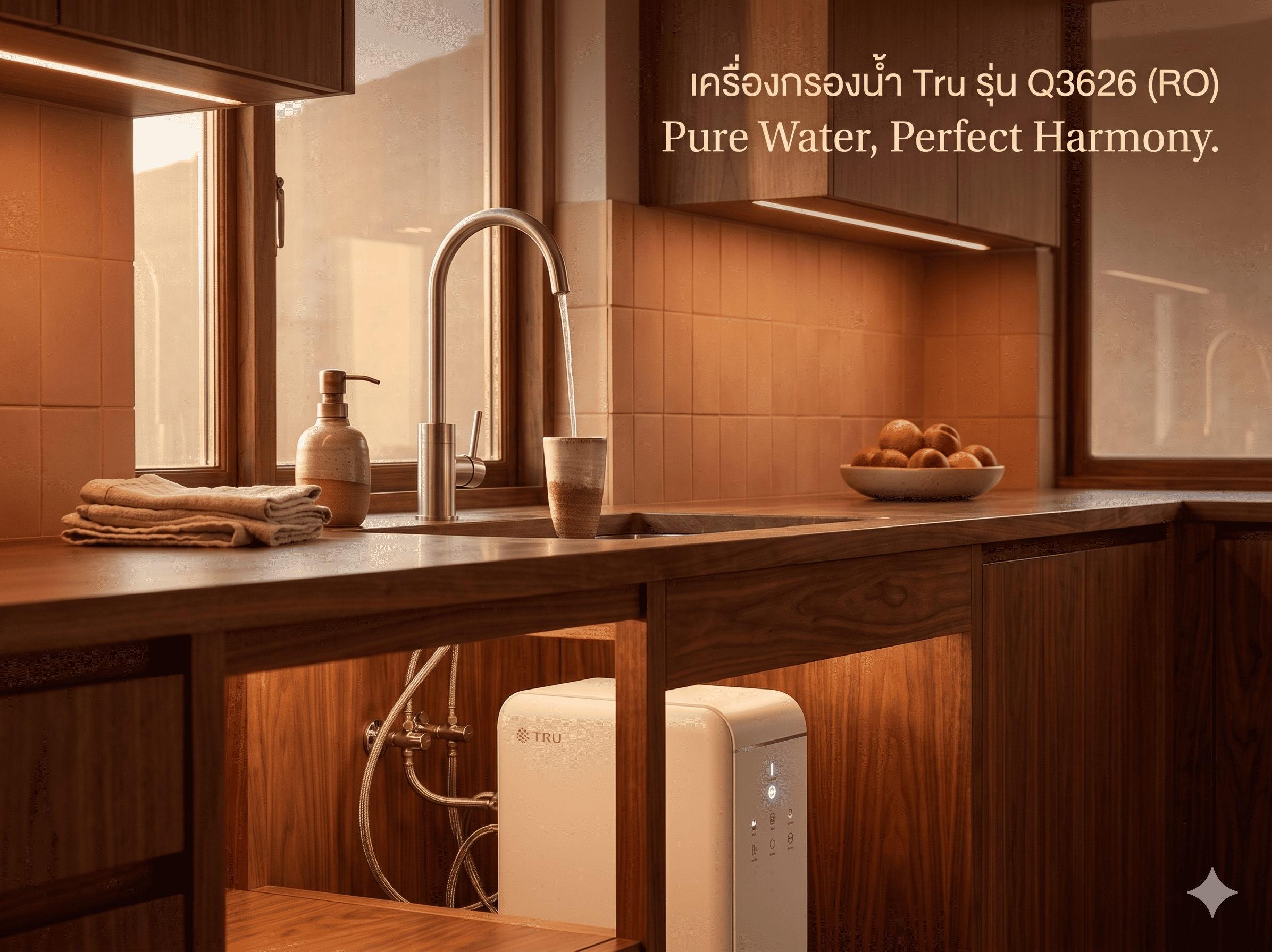 เครื่องกรองน้ำดื่ม TRU รุ่น UR-3626  ระบบกรอง RO(600 GPD) ตั้งโต๊ะและใต้ซิงค์ ประหยัดน้ำทิ้ง 65%_1