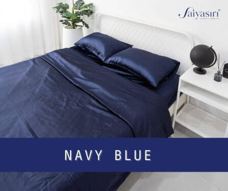 ผ้าปูที่นอน SAIYASIRI รุ่น SIGNATURE ขนาด 6 ฟุต  สี NAVY BLUE_3