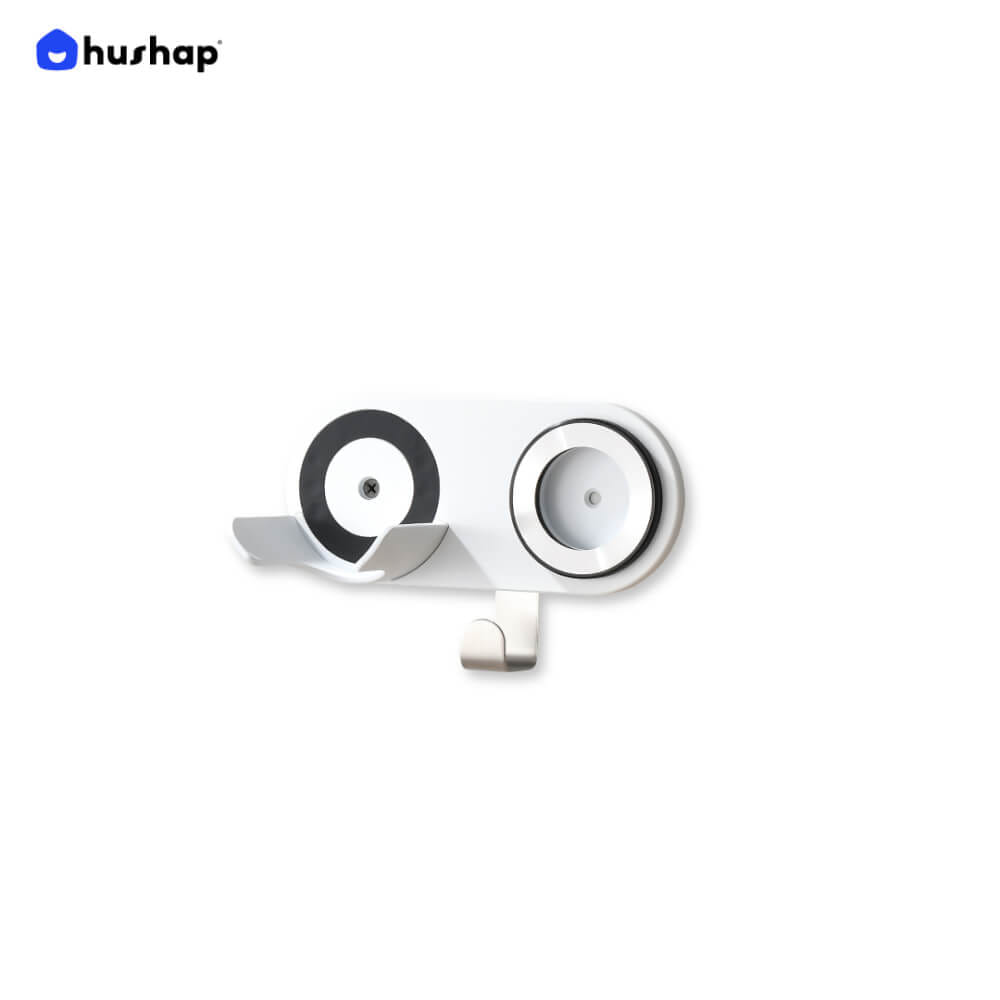 ที่วางไดร์เป่าผม แบบติดผนัง HUSHAP รุ่น BB-01 สีขาว สำหรับไดร์เป่าผมสากล, DYSON, DREAME, LAIFEN, FIYO, CONFU และ KAHEAL