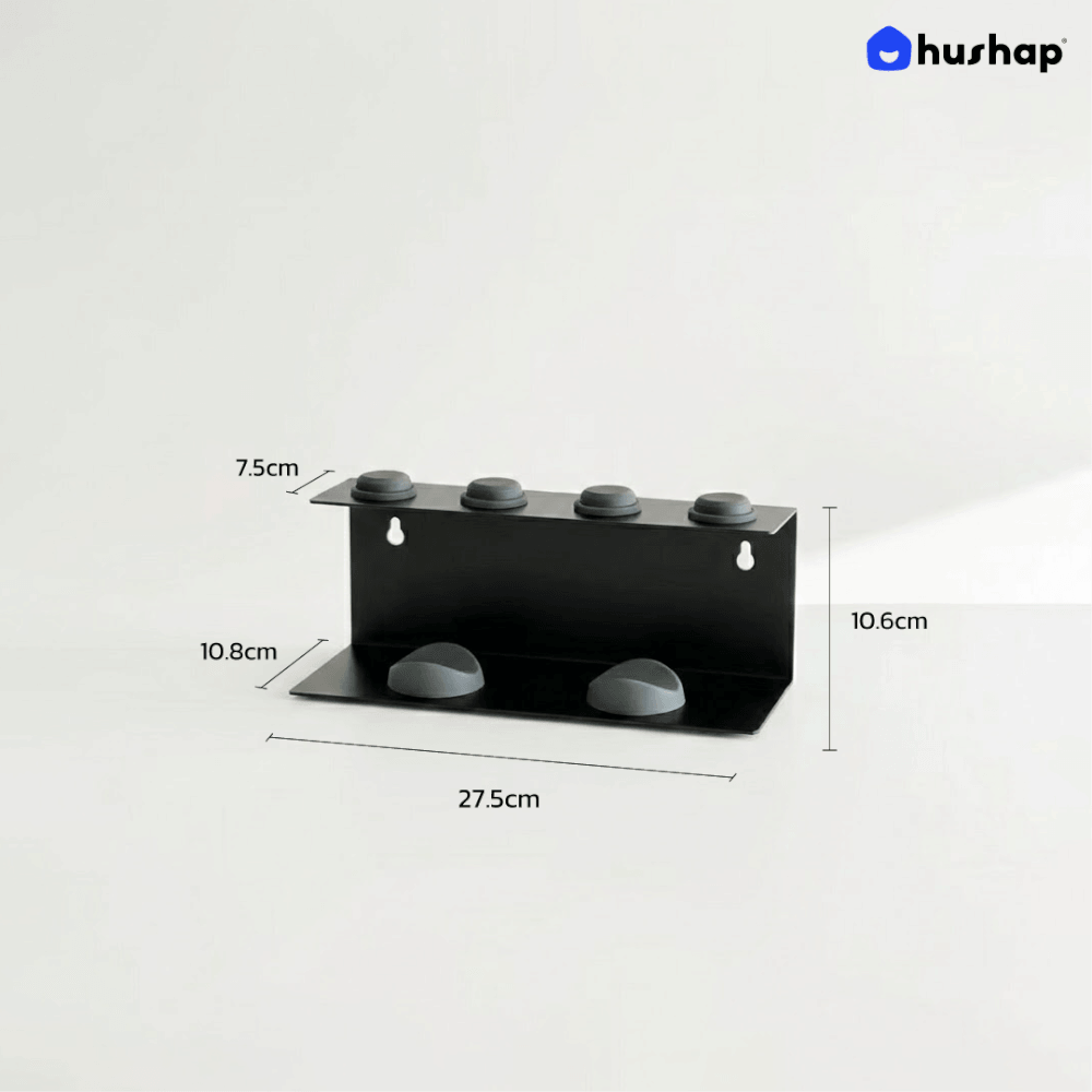 ที่วางไดร์ม้วนผม 2IN1 HUSHAP ตั้งโต๊ะและติดผนัง สีดำ เก็บหัวอุปกรณ์ได้ 4 หัว สำหรับ DYSON AIRWRAP HS01, HD05, HD08, HD09_2