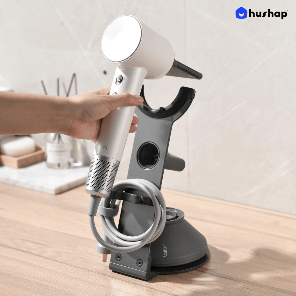 ที่วางไดร์เป่าผม HUSHAP สีเทา เก็บหัวอุปกรณ์ได้ 3 หัว สำหรับ DYSON, DREAME และ LAIFEN_3