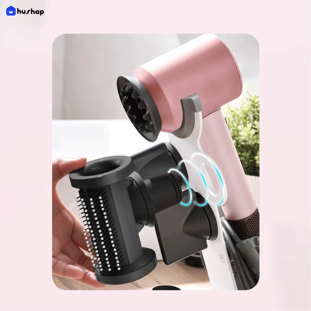 ที่วางไดร์เป่าผม HUSHAP สีขาว เก็บหัวอุปกรณ์ได้ 5 หัว สำหรับ DYSON SUPERSONIC HD08, HD15, HD16_5