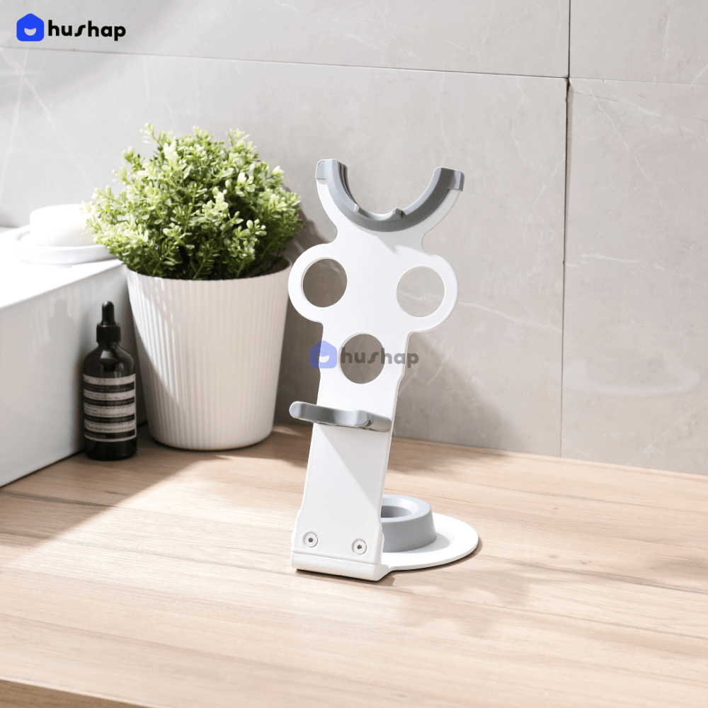 ที่วางไดร์เป่าผม HUSHAP สีขาว เก็บหัวอุปกรณ์ได้ 5 หัว สำหรับ DYSON SUPERSONIC HD08, HD15, HD16_8