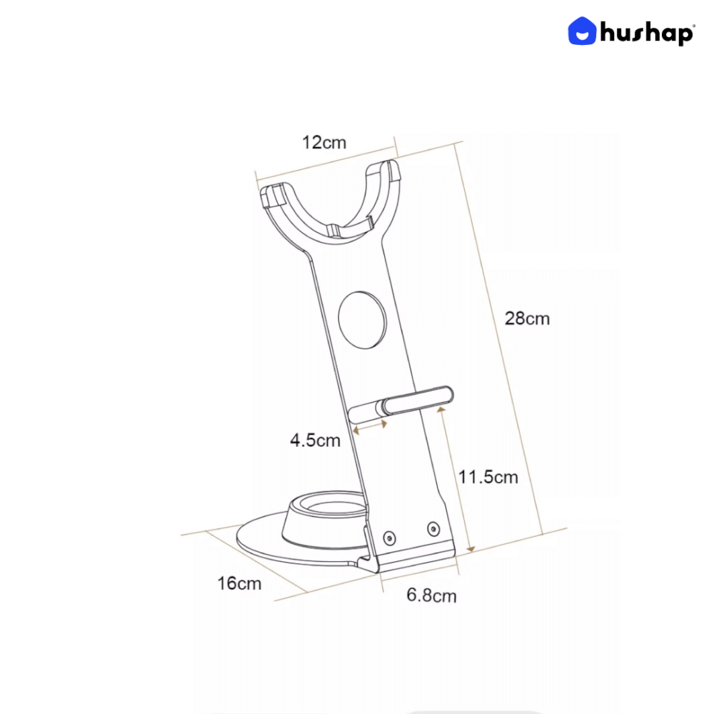 ที่วางไดร์เป่าผม HUSHAP สีเทา เก็บหัวอุปกรณ์ได้ 3 หัว สำหรับ DYSON, DREAME และ LAIFEN_9