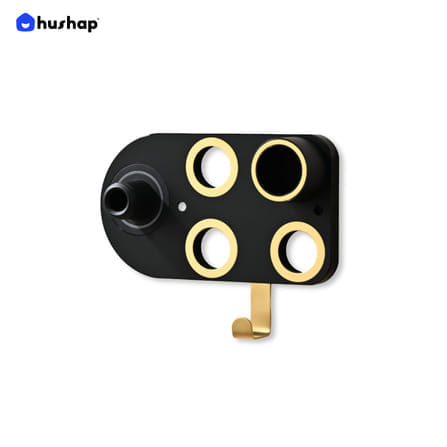 ที่วางไดร์เป่าผม แบบติดผนัง HUSHAP รุ่น BC-01 สีดำ เก็บหัวอุปกรณ์ได้ 4 หัว สำหรับ DYSON SUPERSONIC HD08, HD15, HD16_1