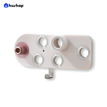 ที่วางไดร์เป่าผม แบบติดผนัง HUSHAP รุ่น BC-01 สีชมพู เก็บหัวอุปกรณ์ได้ 5 หัว สำหรับ DYSON SUPERSONIC HD08, HD15, HD16_1