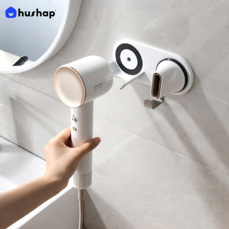 ที่วางไดร์เป่าผม แบบติดผนัง HUSHAP รุ่น BB-01 สีขาว สำหรับไดร์เป่าผมสากล, DYSON, DREAME, LAIFEN, FIYO, CONFU และ KAHEAL_3