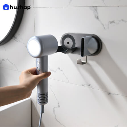 ที่วางไดร์เป่าผม แบบติดผนัง HUSHAP รุ่น BB-01 สีเทา สำหรับไดร์เป่าผมสากล, DYSON, DREAME, LAIFEN, FIYO, CONFU และ KAHEAL_4