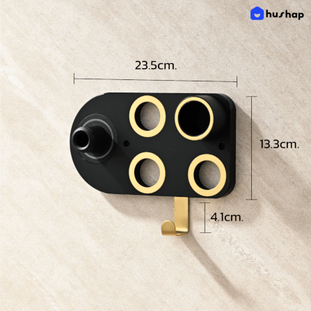 ที่วางไดร์เป่าผม แบบติดผนัง HUSHAP รุ่น BC-01 สีดำ เก็บหัวอุปกรณ์ได้ 4 หัว สำหรับ DYSON SUPERSONIC HD08, HD15, HD16_7