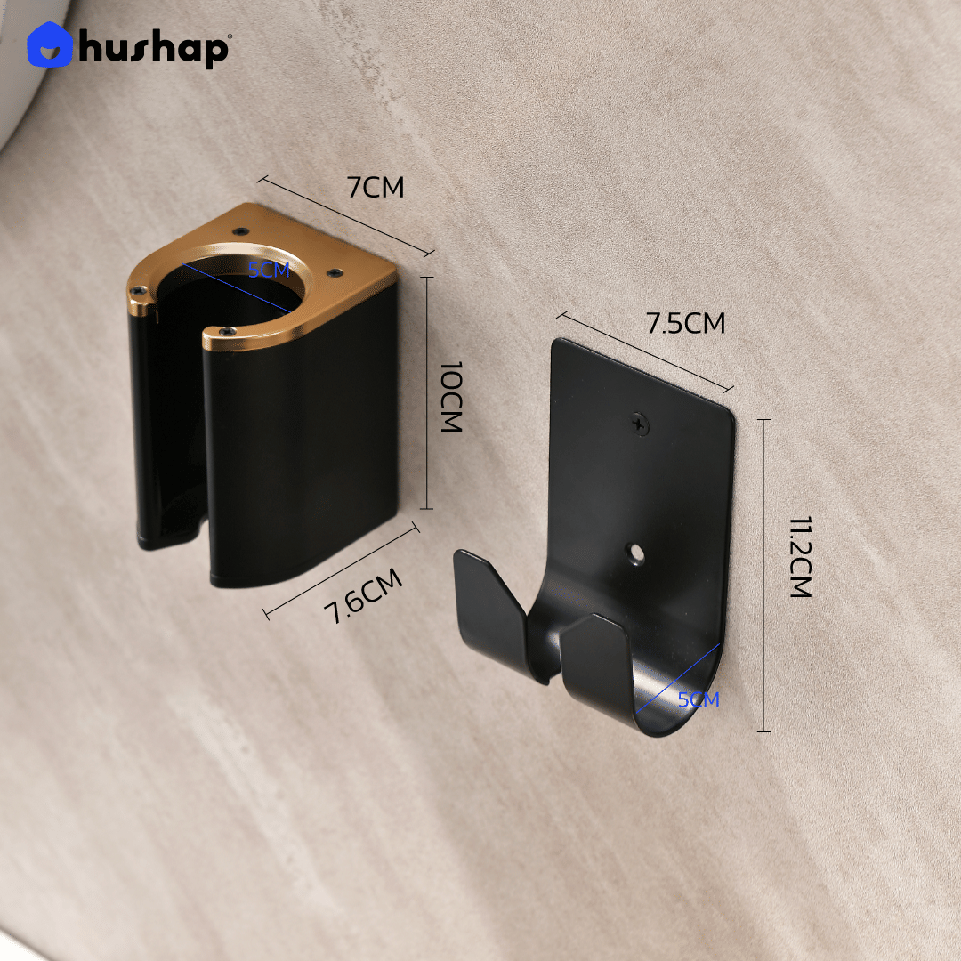 ที่วางไดร์เป่าผม แบบติดผนัง HUSHAP รุ่น BW-05B สีขาว สำหรับ DYSON AIRSTRAIT, AIRWRAP, CORRALE, SUPERSONIC_7