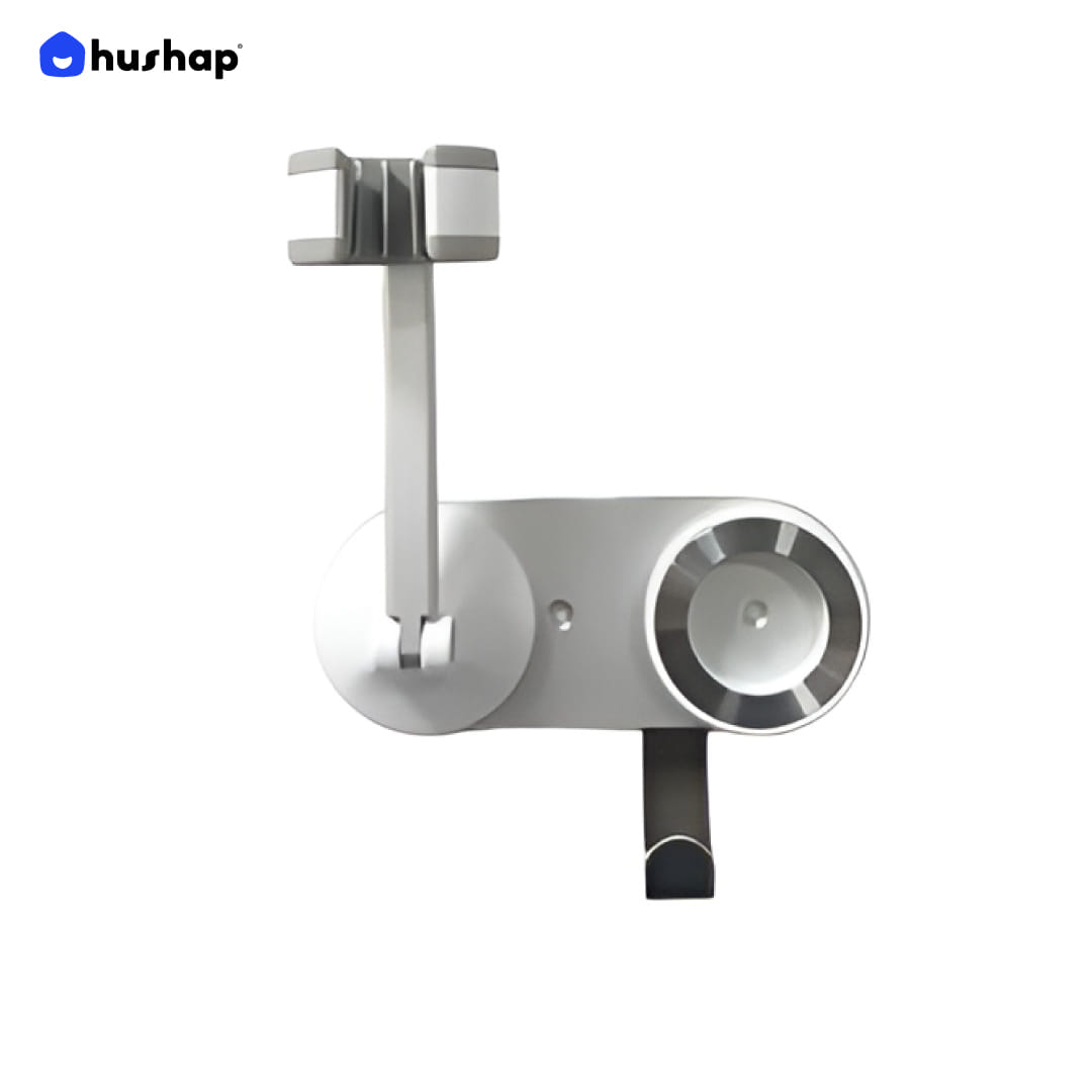แขนจับไดร์เป่าผม แบบติดผนัง HUSHAP รุ่น BW-53 สีขาว ใช้งานได้แบบแฮนด์ฟรี ปรับองศาได้_0