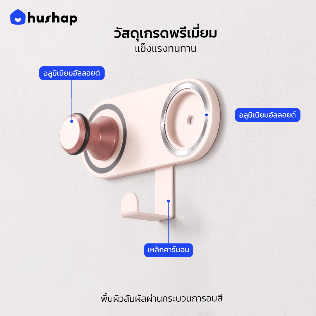 ที่วางไดร์เป่าผมแบบติดผนัง HUSHAP BC-19 สีชมพู_5