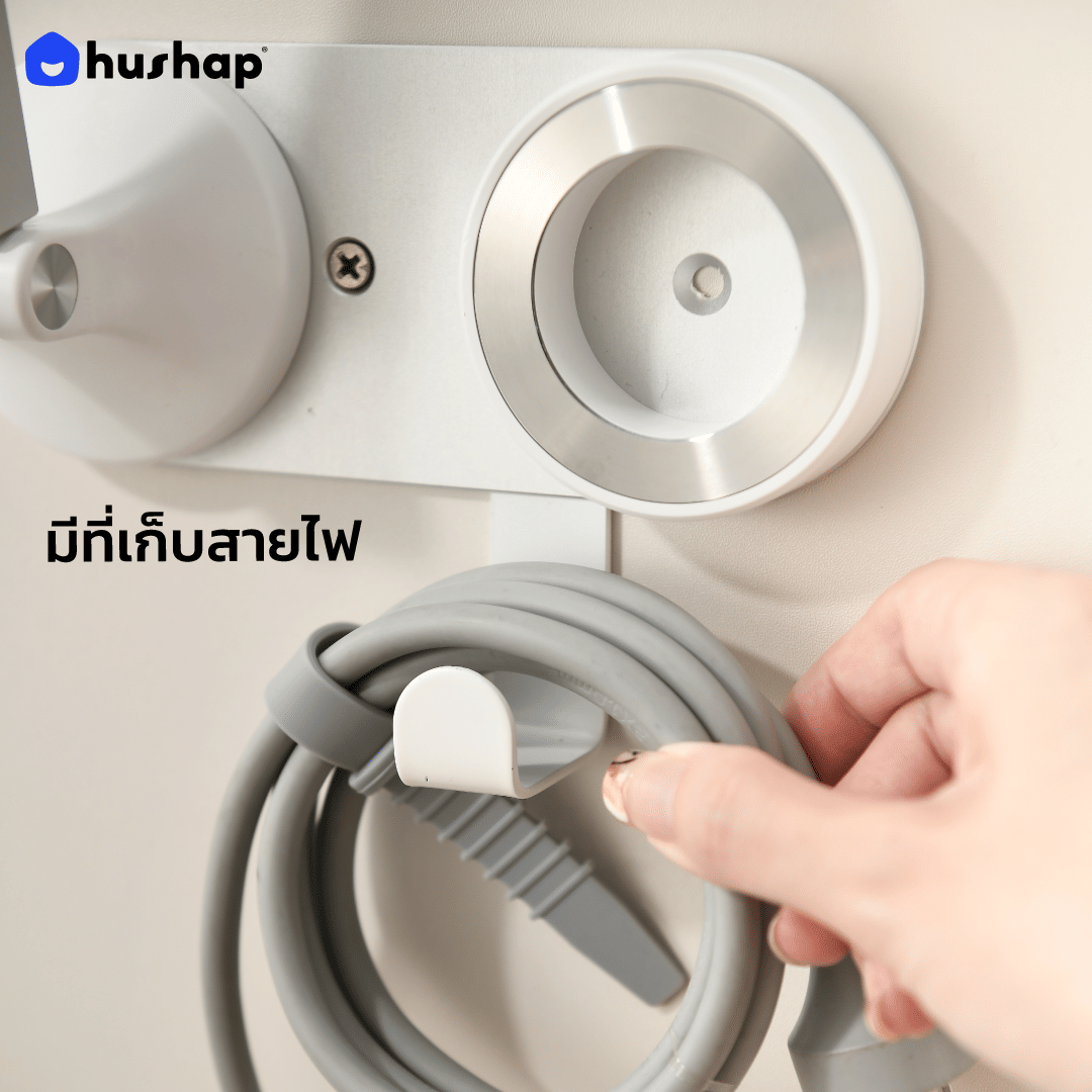 แขนจับไดร์เป่าผม แบบติดผนัง HUSHAP รุ่น BW-53 สีขาว ใช้งานได้แบบแฮนด์ฟรี ปรับองศาได้_8