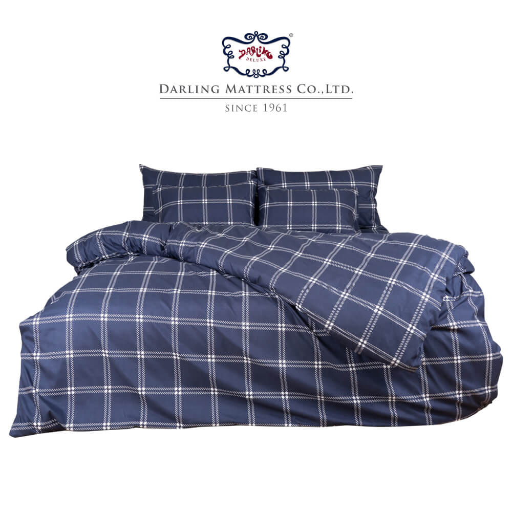 ชุดผ้าปูผ้านวม 6 ฟุต DARLING MATTRESS รุ่นมินิมอล ลายเดนิม_0