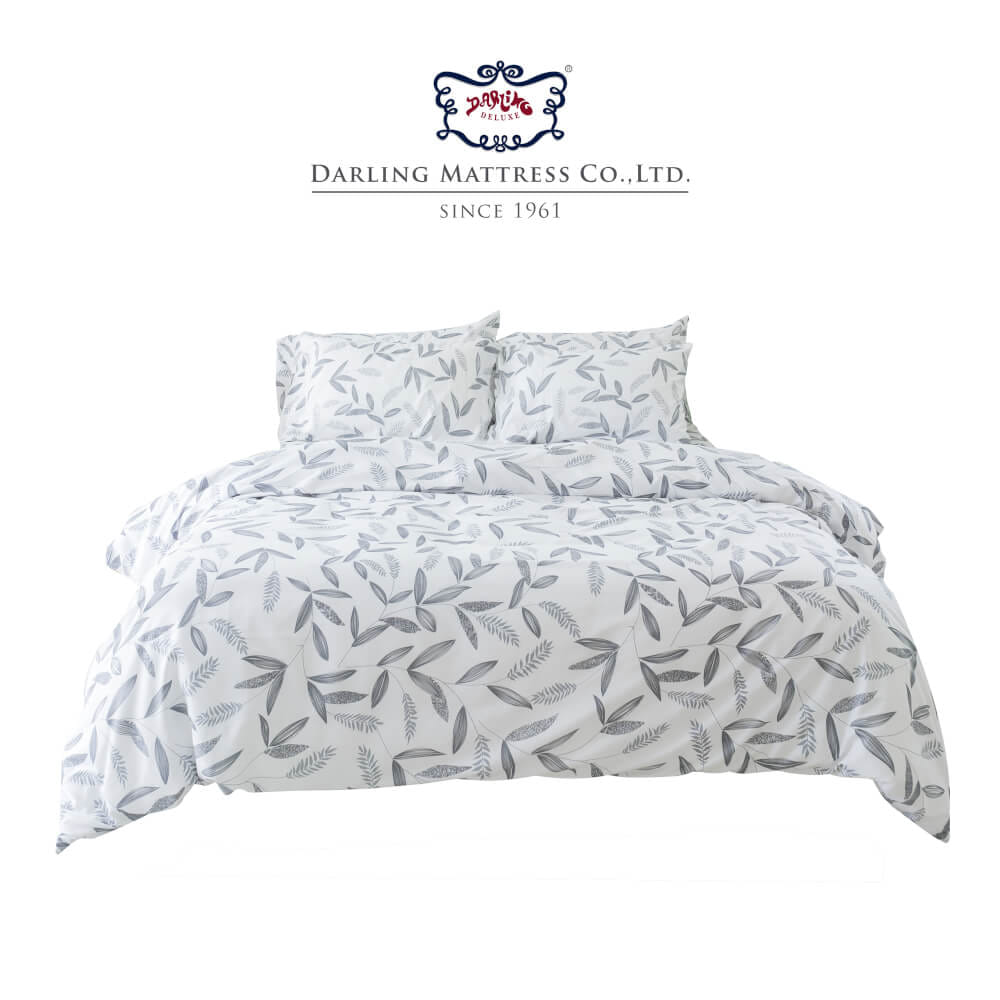 ชุดผ้าปูผ้านวม 5 ฟุต DARLING MATTRESS รุ่นลายดอกไม้ ลายลีฟ_0