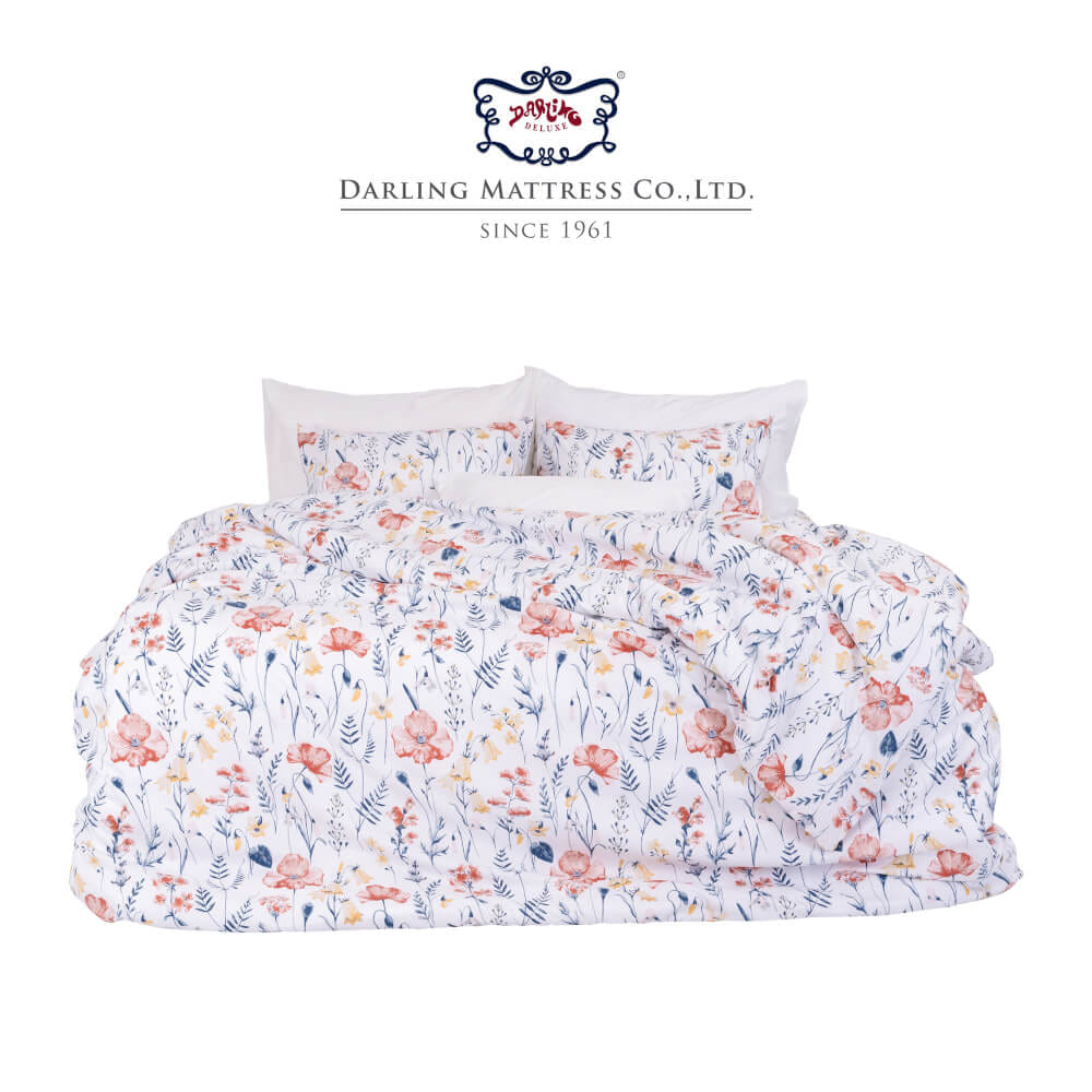 ชุดผ้าปูผ้านวม 5 ฟุต DARLING MATTRESS รุ่นลายดอกไม้ ลายบลอสซั่ม_0