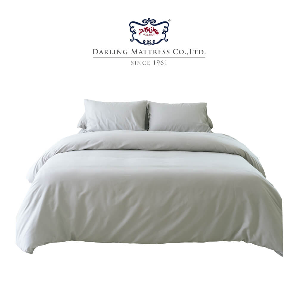 ชุดผ้าปูผ้านวม 5 ฟุต DARLING MATTRESS รุ่นสีพื้น สีเทาอ่อน_0