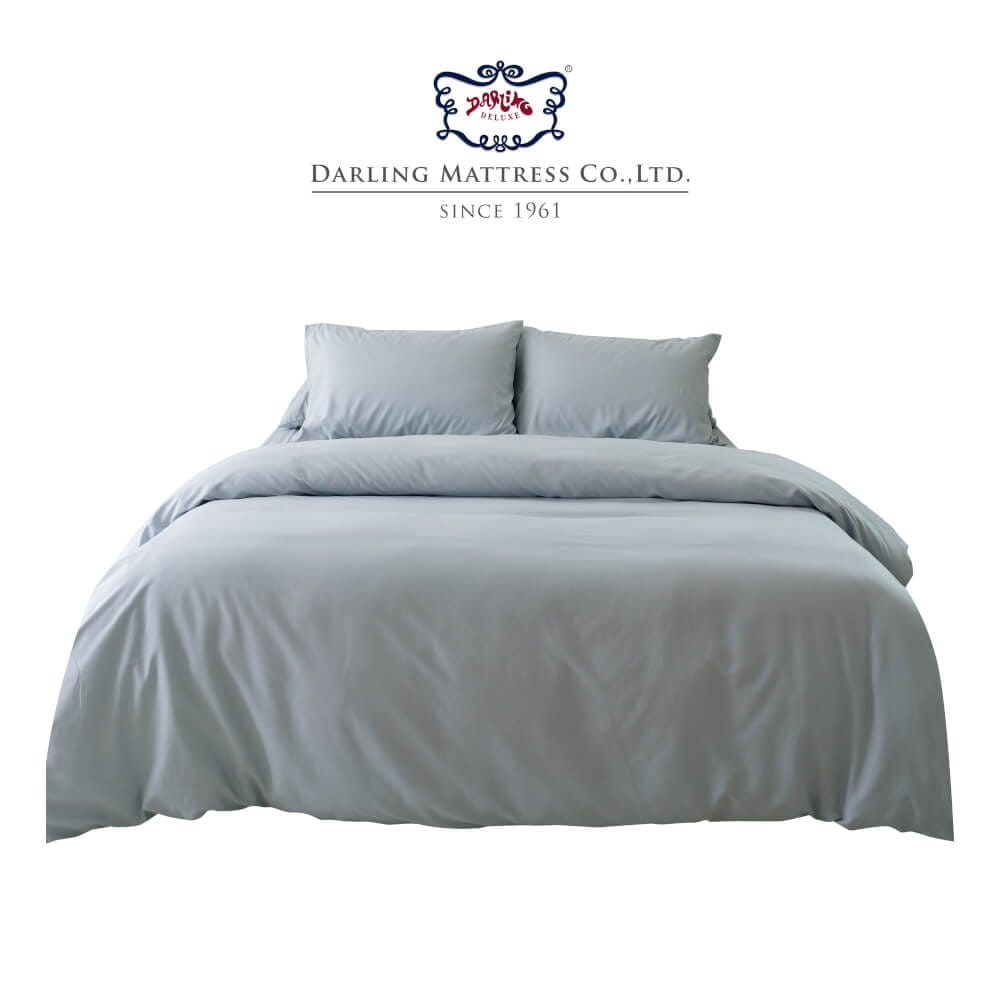 ชุดผ้าปูผ้านวม 5 ฟุต DARLING MATTRESS รุ่นสีพื้น สีเพิร์ลบลู_0