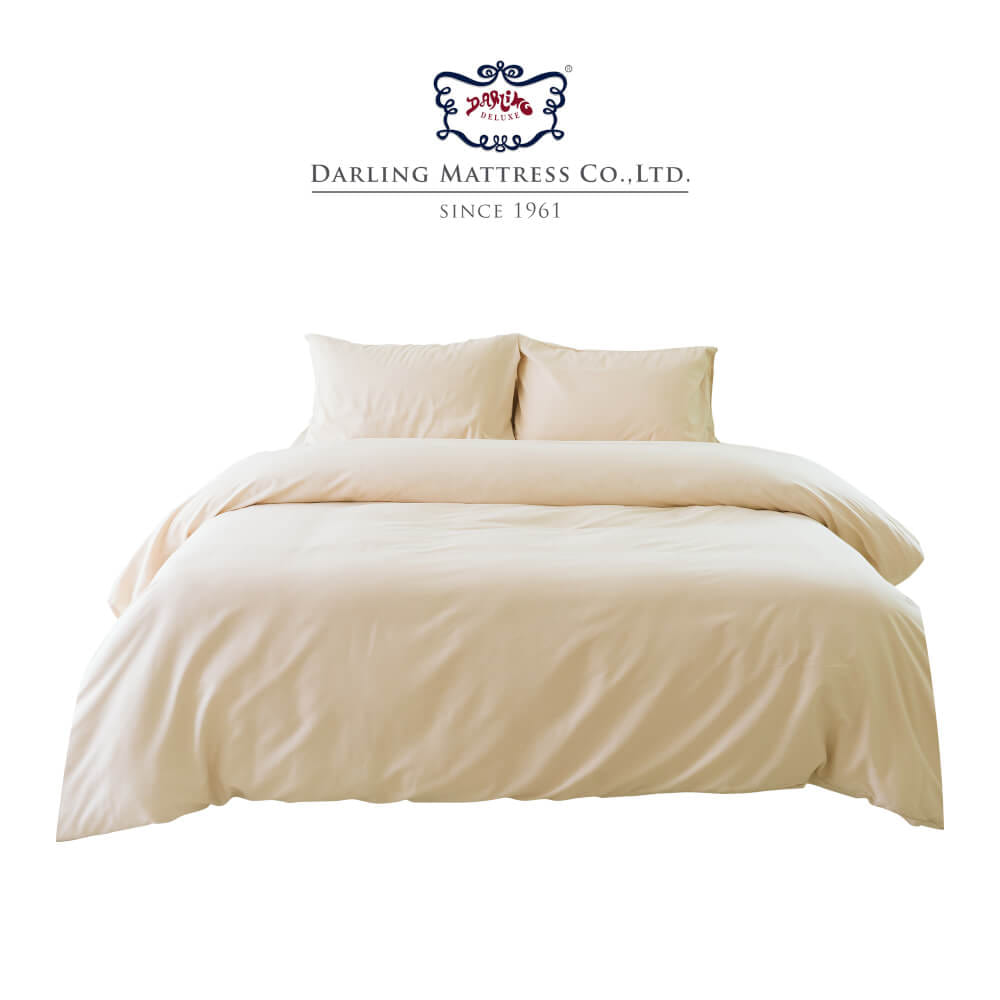 ชุดผ้าปูผ้านวม 6 ฟุต DARLING MATTRESS รุ่นสีพื้น สีแซนด์_0