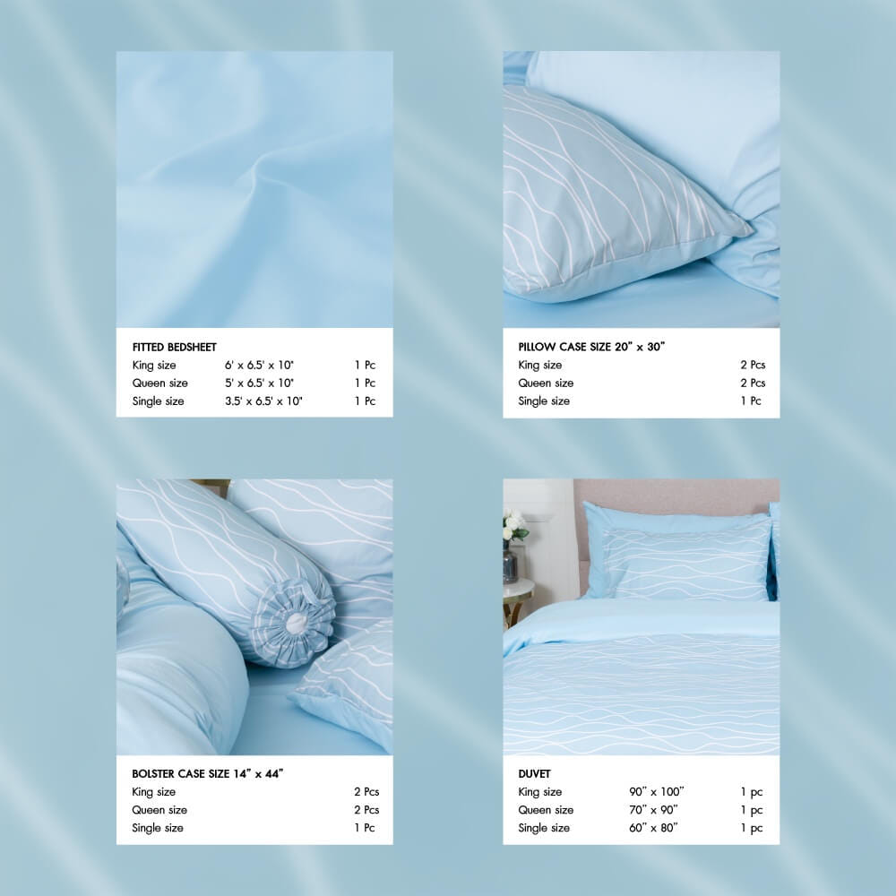 ชุดผ้าปูผ้านวม 6 ฟุต DARLING MATTRESS รุ่น2 สี 2 สไตล์ ลายริวารี่