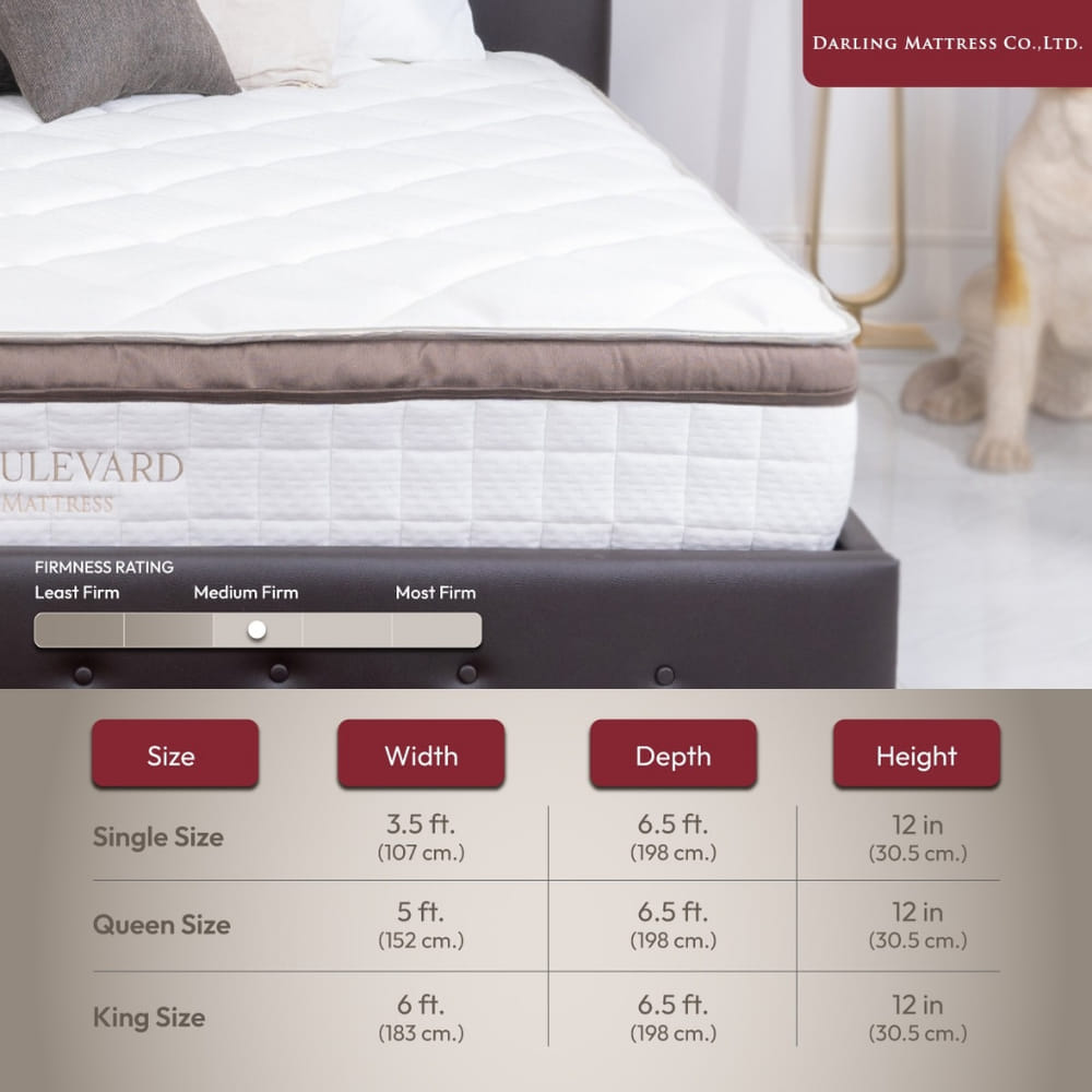 ที่นอนสปริงแบบนุ่ม 3.5 ฟุต DARLING MATTRESS รุ่นแกรนด์บูเลอร์วาร์ด_9