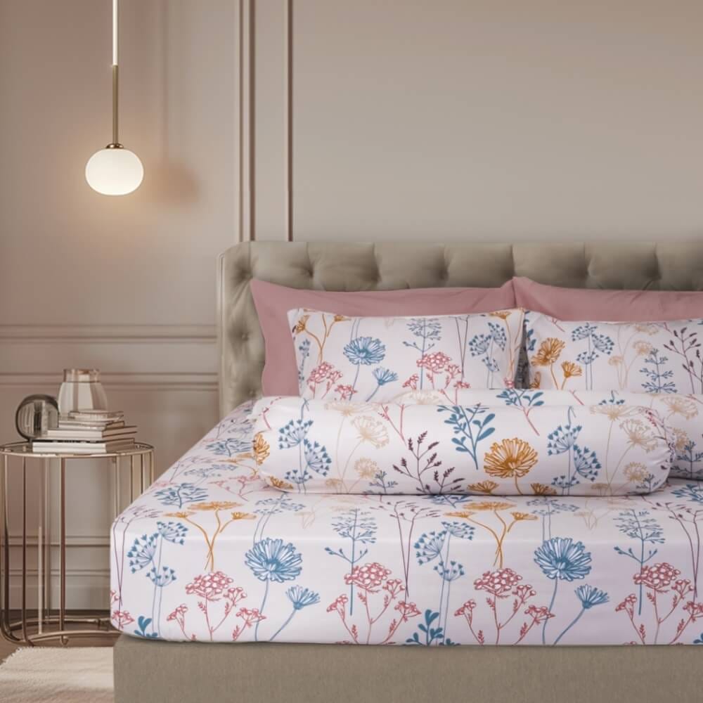 ชุดผ้าปูผ้านวม 6 ฟุต DARLING MATTRESS รุ่นลายดอกไม้ ลายเอมิลี่