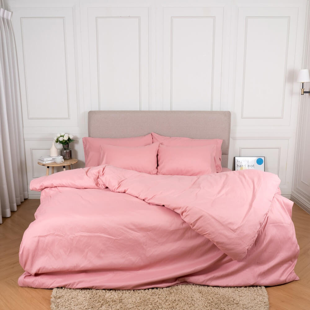 ชุดผ้าปูผ้านวม 3.5 ฟุต DARLING MATTRESS รุ่นสีพื้น สีชมพูอ่อน