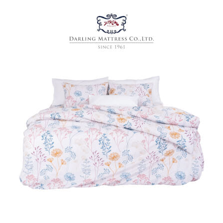 ชุดผ้าปูผ้านวม 6 ฟุต DARLING MATTRESS รุ่นลายดอกไม้ ลายเอมิลี่_0