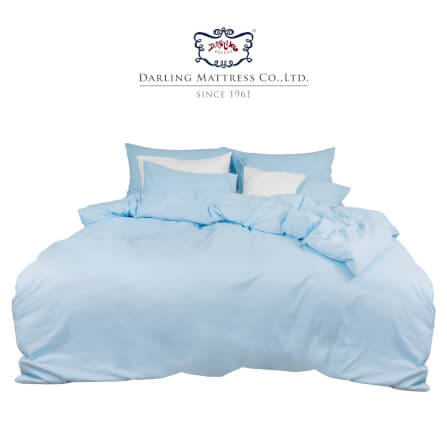 ชุดผ้าปูผ้านวม 5 ฟุต DARLING MATTRESS รุ่นสีพื้น สีเบบี้บลู_0