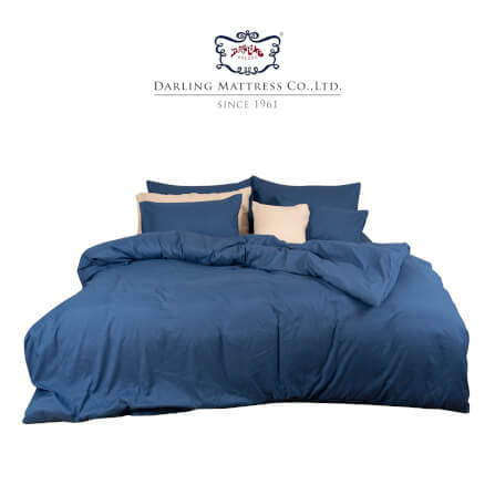 ชุดผ้าปูผ้านวม 5 ฟุต DARLING MATTRESS รุ่นสีพื้น สีมิดไนท์_0