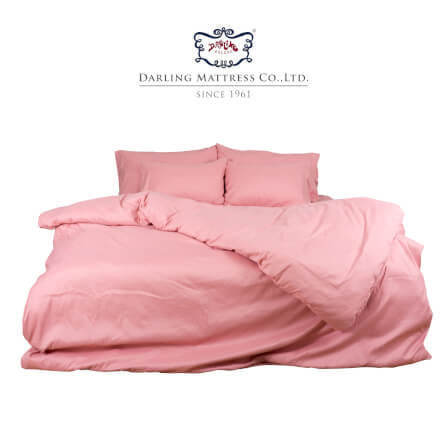 ชุดผ้าปูผ้านวม 6 ฟุต DARLING MATTRESS รุ่นสีพื้น สีชมพูอ่อน_0
