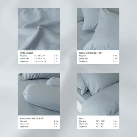 ชุดผ้าปูผ้านวม 6 ฟุต DARLING MATTRESS รุ่นสีพื้น สีเพิร์ลบลู_1