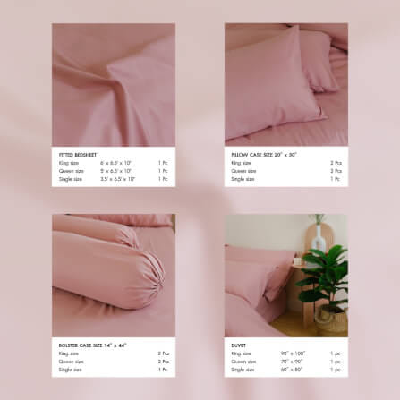 ชุดผ้าปูผ้านวม 3.5 ฟุต DARLING MATTRESS รุ่นสีพื้น สีชมพูอ่อน_2