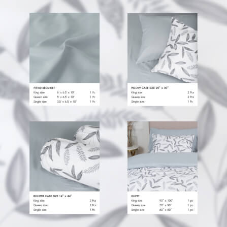 ชุดผ้าปูผ้านวม 5 ฟุต DARLING MATTRESS รุ่น2 สี 2 สไตล์ ลายลีฟลี่_3