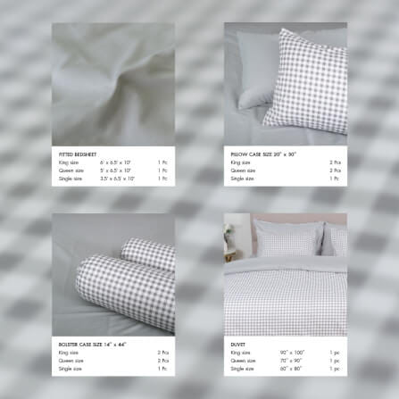 ชุดผ้าปูผ้านวม 5 ฟุต DARLING MATTRESS รุ่น2 สี 2 สไตล์ ลายดับเบิ้ลเกรย์_3